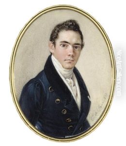 A Young Gentleman, In Blue Coat With Gold Buttons, White Waistcoat