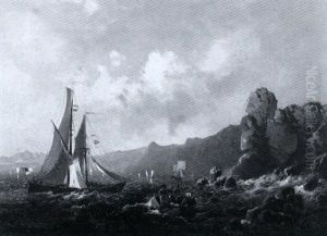 Segelschiff (in Der Bucht Von Rio De Janeiro?) by Leon Jean-Baptiste Sabatier