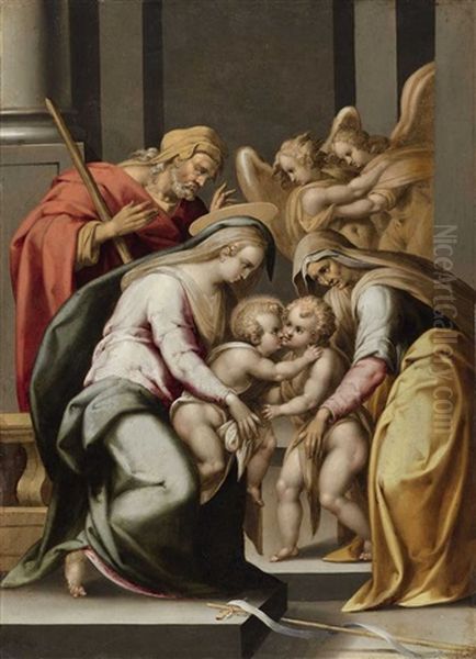 The Holy Family With Elisabeth, The Infant John The Baptist And Two Angels - view 1