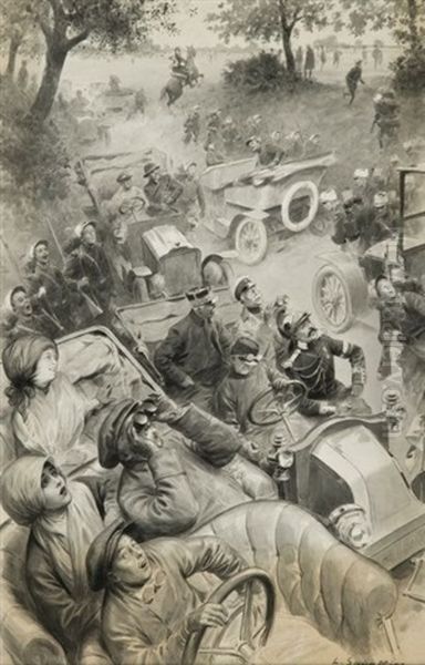 Aux Manoeuvres De Picardie En 1910: Un Aviateur Passe - view 1