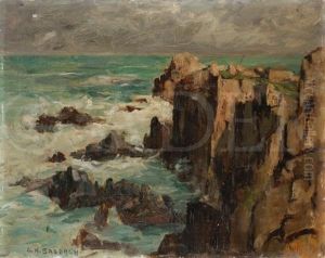 Falaises En Bord De Mer by Georges Hanna Sabbagh