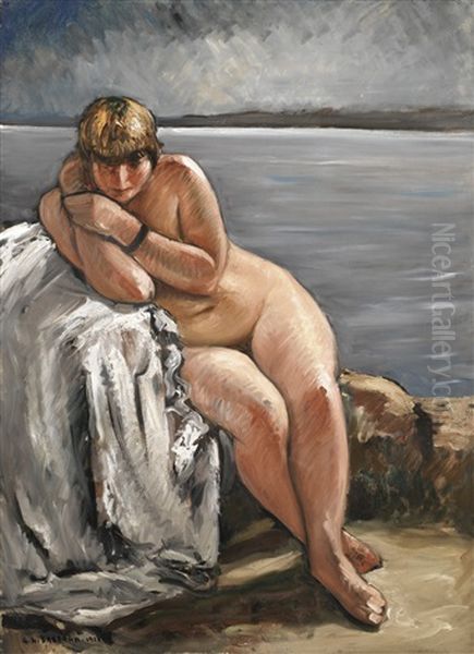 Nude Seated In A Breton Landscape (nu Assis Dans Un Paysage Breton) - view 1