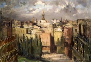 Panorama Du Caire, La Mosquee D'ibn Touloun by Georges Hanna Sabbagh