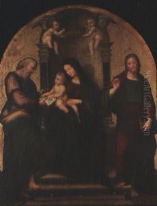 Madonna Con Il Bambino Fra San Matteo E San Giovanni Evangelista by Andrea Sabbatini