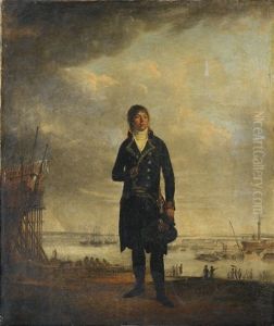 Portrait De Louis-michel Crucy Devant Un Chantiers Naval