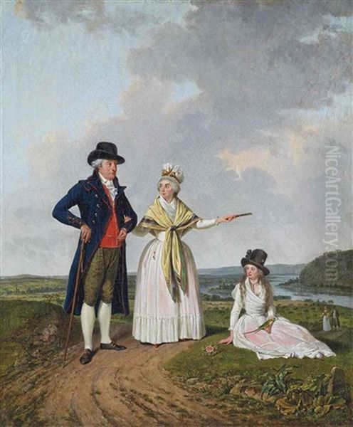 Trois Personnages Au Bord Du Rhin - view 1