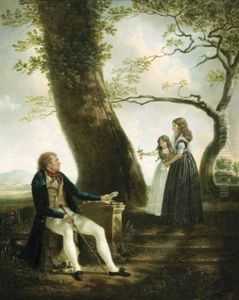 Un Pere Et Ses Deux Filles Dans Un Paysage Un Pere Et Ses Deux Filles Dans Un Paysage