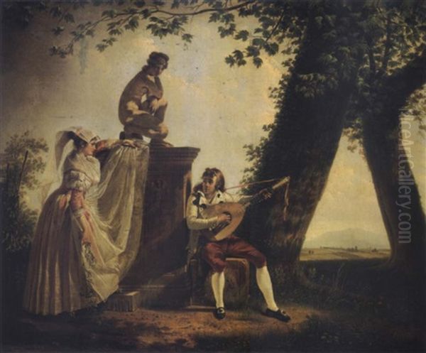 Alban Peasants In A Park Near Rome - view 1