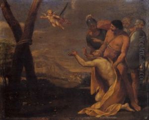 Sant'andrea Che Adora La Croce Del Martirio by Andrea Sacchi