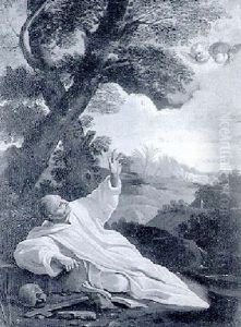 St. Bruno Adoring The Crucifix by Andrea Sacchi