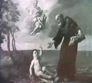 La Disputa Sulla Trinita Di S.agostino Col Fanciullo by Andrea Sacchi