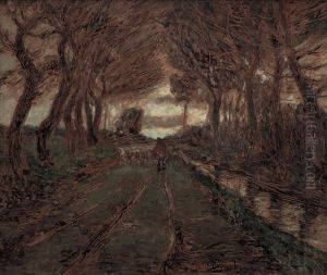 Tramonto Con Ritorno All'ovile Pianfei by Giuseppe Sacheri