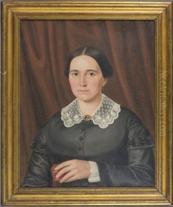 Portrait Of A Woman Dressed In Black With A Lace Collar