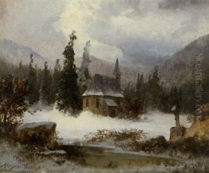 Winterlandschaft Mit Kapelle (+ Winterlandschaft Mit Felsbrocken; 2 Works) Winterlandschaft Mit Kapelle (+ Winterlandschaft Mit Felsbrocken; 2 Works)