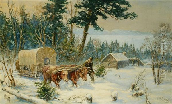 Covered Wagon In Winter - view 1