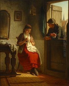 La Conversation by Philip Lodewijk Jacob Frederik Sadee