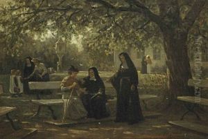 An Afternoon In The Garden by Philip Lodewijk Jacob Frederik Sadee