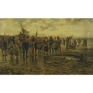 Returning From Fishing (no. 5722) by Philip Lodewijk Jacob Frederik Sadee