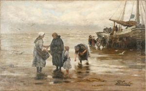 The Return Of The Fishing Boat by Philip Lodewijk Jacob Frederik Sadee
