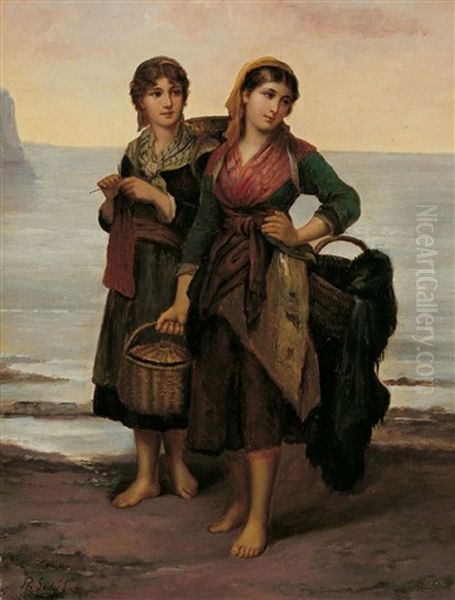 Zwei Junge Fischerinnen Am Strand - view 1