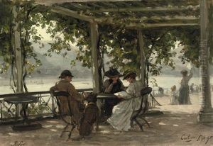 On A Terrace Under A Pergola Near The River Rhine, Cochum