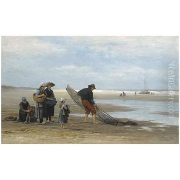 Shrimpers On Scheveningen Beach - view 1