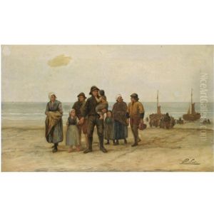 The Return Of The Fishermen by Philip Lodewijk Jacob Frederik Sadee