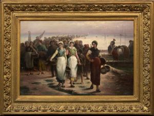 Fisherwomen Returning Home by Philip Lodewijk Jacob Frederik Sadee