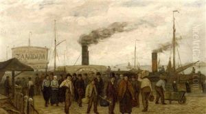 The Ferry From Zaandam Arriving In Amsterdam