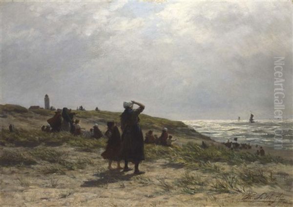 The Return Of The Fishing Fleet, Katwijk by Philip Lodewijk Jacob Frederik Sadee