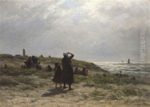 The Return Of The Fishing Fleet, Katwijk by Philip Lodewijk Jacob Frederik Sadee