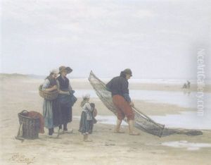 Fisherfolk by Philip Lodewijk Jacob Frederik Sadee