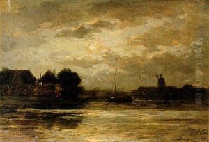 View Of The Spaarne, Haarlem, By Moonlight