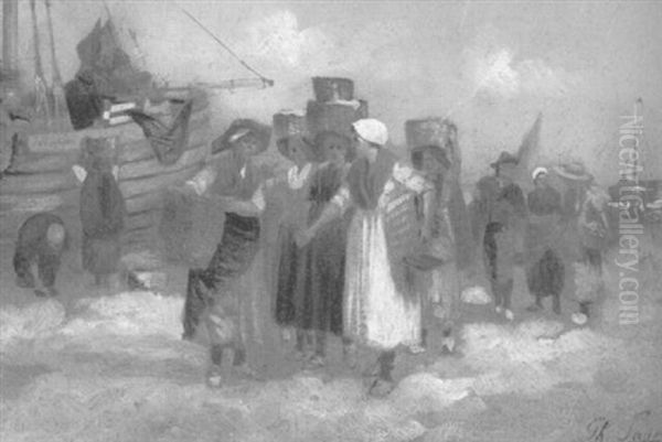 Fischerfrauen Mit Ihren Korben Am Strand - view 1