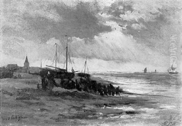 Dragging Fishing Vessels On The Beach, Scheveningen - view 1