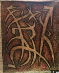 Two Figures No. 9 by Syed Sadequain