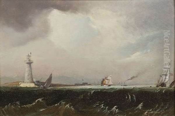 Off Poolbeg Lighthouse, Dublin Bay - view 1