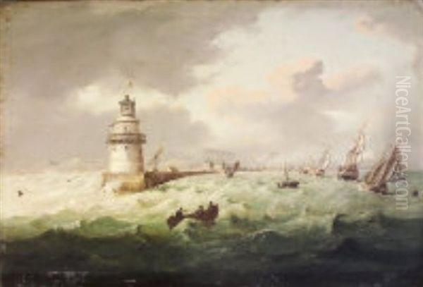 Shipping At The Entrance To Dublin Port - view 1