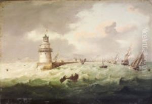 Shipping At The Entrance To Dublin Port by William Sadler the Younger