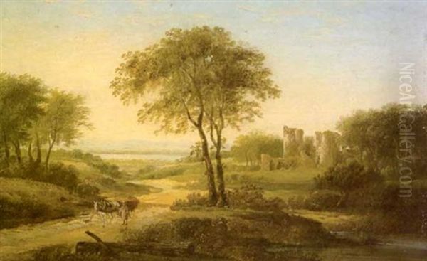 Wagonier In Coastal Landscape With Ruins - view 1