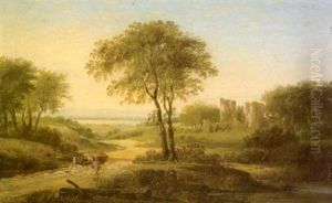 Wagonier In Coastal Landscape With Ruins