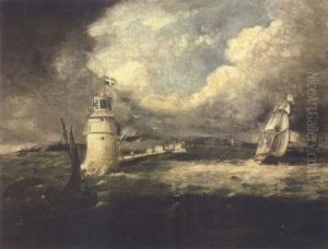 The Entrance To Dublin Port With Shipping by William Sadler the Younger