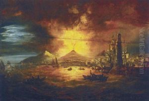 The Eruption Of Vesuvius As Viewed From The Bay Of Naples by William Sadler the Younger