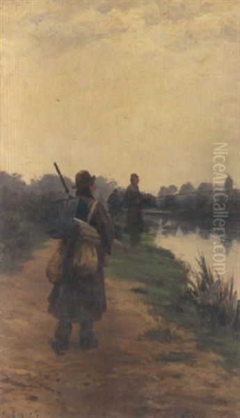 Sunday: The Towing Path Between Sunbury And Walton On Thames - view 1