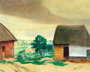 Hoeve In Heuvellandschap by Valerius De Saedeleer