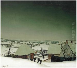 A Winter Landscape by Valerius De Saedeleer