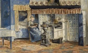 Interieur D'uner Ferme A Latem by Valerius De Saedeleer