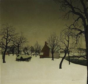 Tempelhof Onder De Sneeuw - Sint-martens-latem by Valerius De Saedeleer