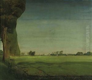 Le Rideau D'arbres - Landschap Met Dreef by Valerius De Saedeleer