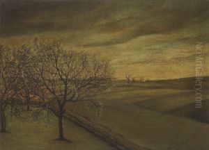 Vue De Jardin Avec Moulin En Arriere Plan by Valerius De Saedeleer